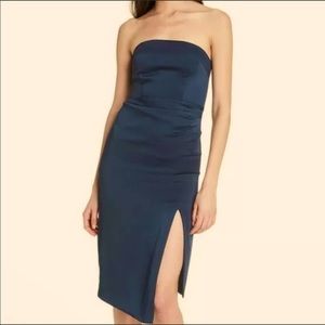 🔴 NWT Cushnie for Target Womens Strapless Side-slit Dress - Navy Blue Size 2